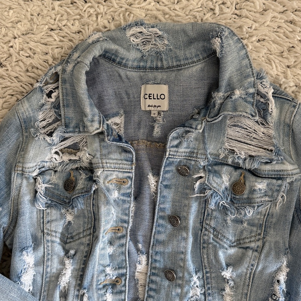 Cello Ripped Light Blue Jean Jacket - Picture 3 of 4